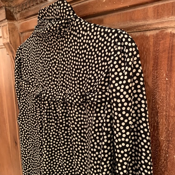 Max Studio V-Neck Polka Dot Tie Up Blouse Size Small - Picture 11 of 13